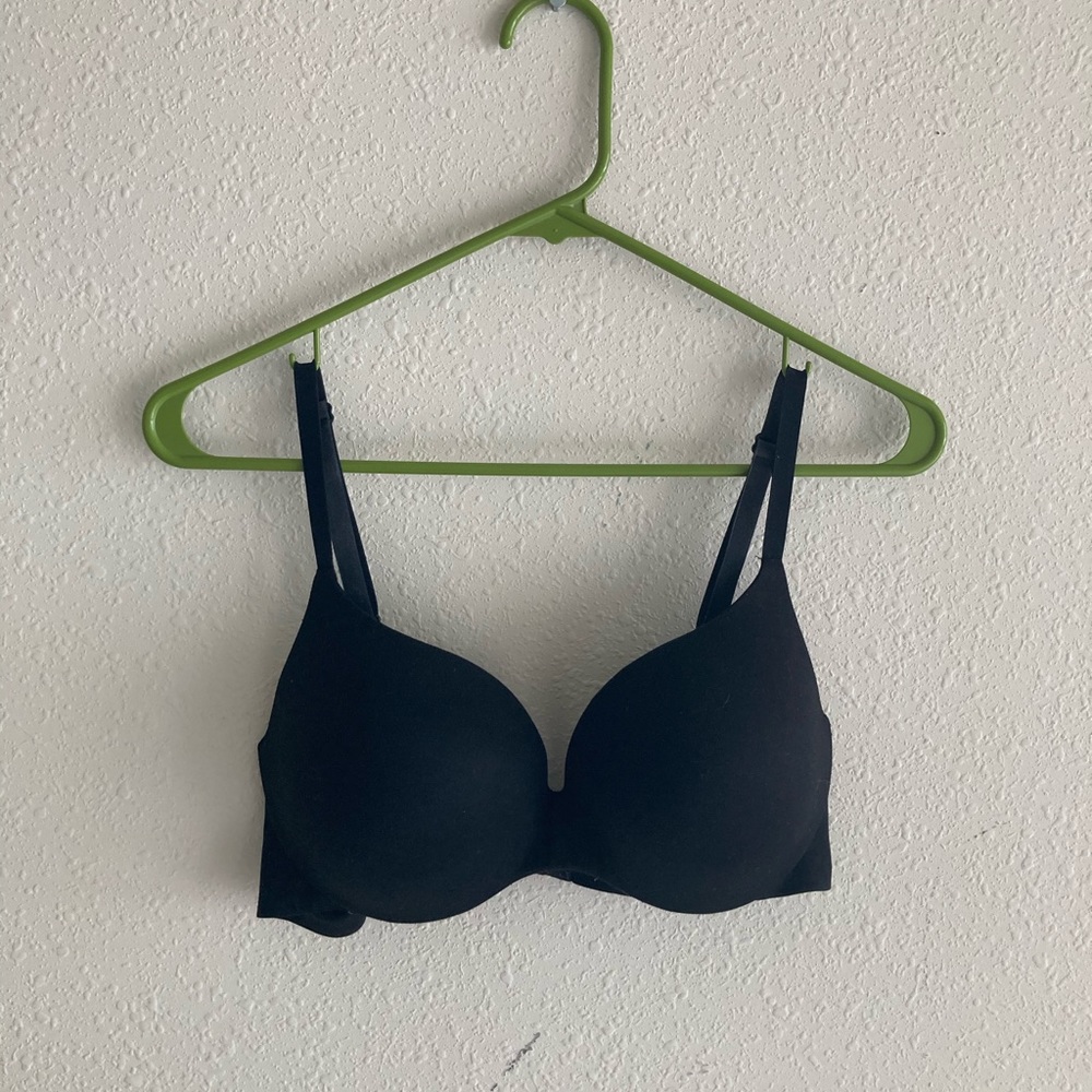 Black and purple bra